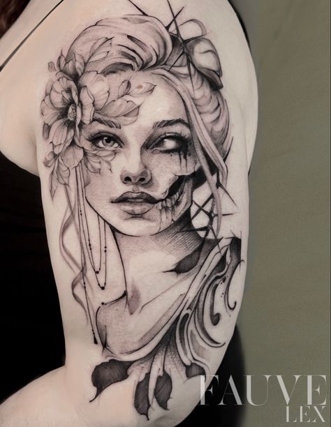 Muses Tattoo Greek, Melinoe Tattoo, Greek Mythology Flash Tattoo, Pandora Tattoo Mythology, Tattoo Ideas Persephone, Cerberus And Persephone Tattoo, Medusa And Persephone Tattoo, Feminine Goddess Tattoo, Goddess Persephone Tattoo