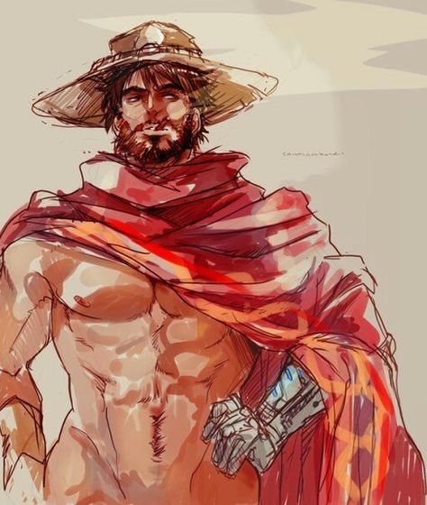 Mccree X Hanzo, Mccree Overwatch, Human Figure Drawing, Anime Drawings Boy, Male Art, Handsome Anime Guys, Cute Anime Guys, Art Reference Poses, Overwatch