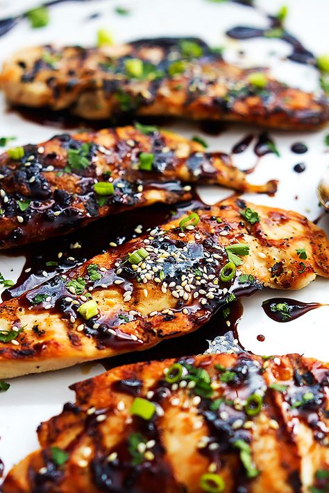 Asian Grilled Chicken, Chicken Balsamic, Asian Grill, Asian Bbq, Asian Chicken Recipes, Bbq Pork Ribs, Cibo Asiatico, Pork Rib Recipes, Grilled Dinner