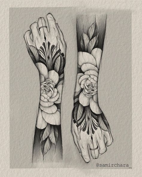 Tattoo Peony, Instagram Concept, Geometric Mandala Tattoo, Muster Tattoos, Spine Tattoos, Arm Tattoos, Flower Tattoo Designs, Dope Tattoos, Art Tattoos