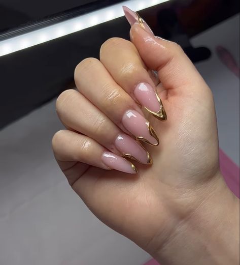 Nail Ideas For Almond Nails, Modest Nails, Chrome Almond Nails, Chrome Almond, Nails Packaging, Romantic Nails, Drip Nails, Fully Booked, Simple Acrylic Nails