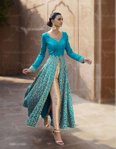 25 Latest Designer Kurtis for Women in Fashion 2018 | Styles At Life Indian Party Wear Gowns, Indian Outfits Modern, Kameez Designs, Outfit Essentials, Salwar Designs, Indian Party Wear, 파티 드레스, Wear To Work Dress, Designer Anarkali