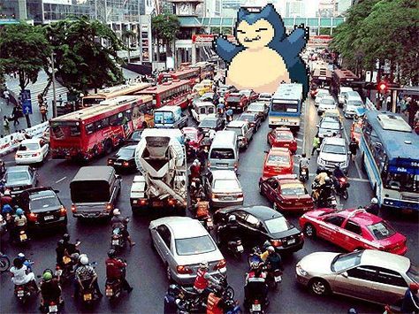 Snorlax is blocking the path!  https://www.facebook.com/pages/The-Nerd-Rave/113442648801172 Pokemon Snorlax, Pokemon Photo, Pokemon Official, Traffic Congestion, Video Game Anime, Traffic Jam, Gym Leaders, Funny Stories, Real Pictures