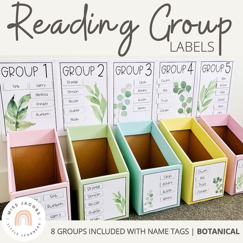 Book Box Labels, Natural Classroom, Classroom Goals, Groups Poster, Elementary Classroom Decor, 5th Grade Classroom, Classroom Organisation, 4th Grade Classroom, 3rd Grade Classroom