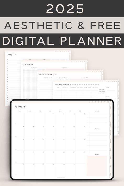 Free Digital Planner (Download Best 2024 Undated) - AnjaHome vacationplanner⚙️. montlyplanner #plannerlife #freeplanners✋. Digital Planner Free Download, Organized Aesthetic, Planner Monthly Layout, Free Digital Planner, Ipad Features, Planner Workout, Free Planner Templates, Yearly Overview, Weekly Planner Free