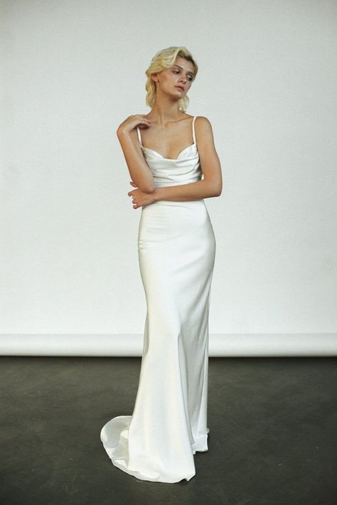 7bb060764a818184ebb1cc0d43d382aadesc49906208ri Cowl Neck Wedding Dress, Slip Wedding Dress, How To Dress For A Wedding, Pnina Tornai, Silk Wedding Dress, Wedding Dress Chiffon, Satin Wedding Dress, Summer Wedding Dress, Satin Wedding