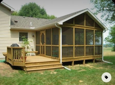 Screened Back Porches, Back Porch Designs, Screened Porch Decorating, Porch Kits, Screened Porch Designs, Screened In Deck, Back Porches, Building A Porch, Pergola Attached To House