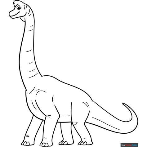 Free Brachiosaurus Coloring Page for Kids Brachiosaurus Drawing, Dinosaur Brachiosaurus, Dinosaur Outline, Dinosaur Classroom, Easy Drawing Guides, Free Printable Coloring Sheets, Dinosaur Printables, Drawing Guides, Dinosaur Drawing