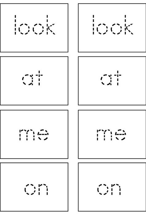 Sight-Word-Cards-Dotted-look,-at,-me,-on Tracing Sight Words, Dolch Sight Words Kindergarten, Sight Words Kindergarten Printables, Sight Word Worksheet, Kindergarten Sight Words List, Sight Word Songs, Sight Words Worksheets, Kindergarten Sight Words, Writing Sight Words