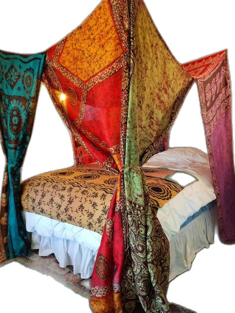 Boho Bed Canopy Bohemian Style, Unusual Beds Canopy, Unusual Beds, Curtains Bohemian, Canopy Curtains, India Fabric, Buy Bed, Bed Canopy, Boho Bedding