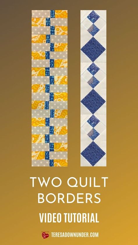 Patchwork Borders For Quilts, Quilt Block Border Ideas, Quilt Paper Piecing Patterns Free, Square In A Square Quilt Block Layout, Checkerboard Border Quilt, Quilt Borders Ideas Easy Free, Eleanor Burns Tutorials, Patchwork Borders Ideas, Adding Borders To Quilt Panels