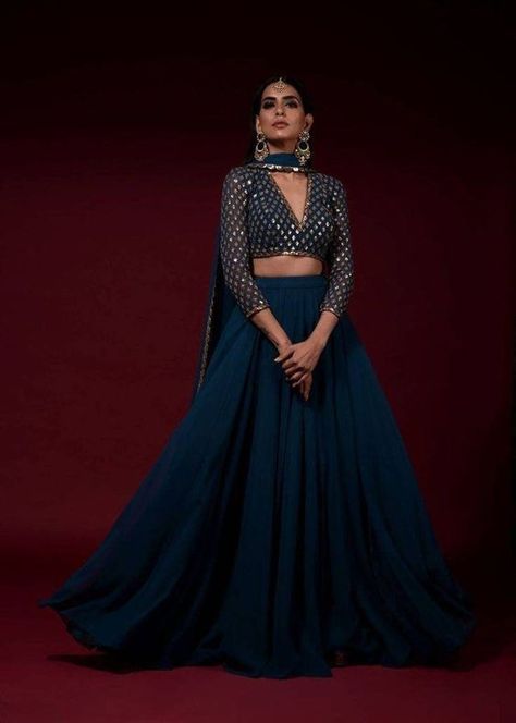 Vani Vats, Orang India, Lehenga Choli Designs, Pengantin India, Indian Lehenga Choli, Indian Outfits Lehenga, Lehnga Dress, Designer Bridal Lehenga, Blue Lehenga