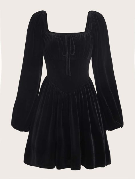 Sleeved Velvet Dress, Lantern Sleeve Dress, Mode Inspo, Lantern Sleeve, Lantern Sleeves, Mesh Dress, Velvet Dress, Long Sleeve Knit, Dress P