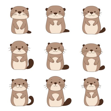 Cute otter clipart design illustration Otter Drawing Simple, Cute Otter Drawing, Cute Otters Drawing, Otter Clipart, Otter Design, Otter Drawing, Otter Illustration, Cute Otter, Otters Cute