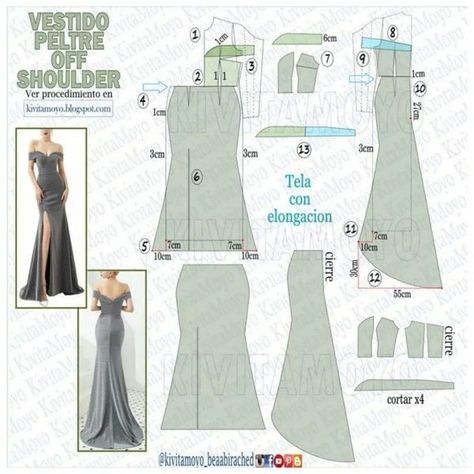 Stitch Tips for you Mermaid Dress Pattern, Mermaid Skirt Pattern, Diy Prom Dress, Pola Blus, Pola Rok, Maxi Dress Pattern Sewing, Wedding Dress Sewing Patterns, Prom Dress Pattern, Gown Sewing Pattern