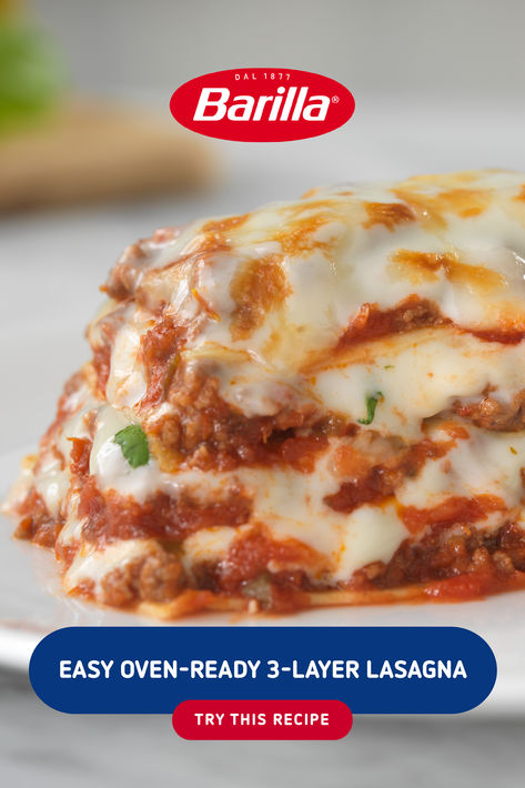 Thanksgiving Lasagna, Barilla Lasagna Recipe, Meat Lasagna Recipe, Lasagne Pasta, Italian Entrees, Kfc Chicken Recipe, Oven Ready Lasagna, Barilla Pasta, Meat Lasagna