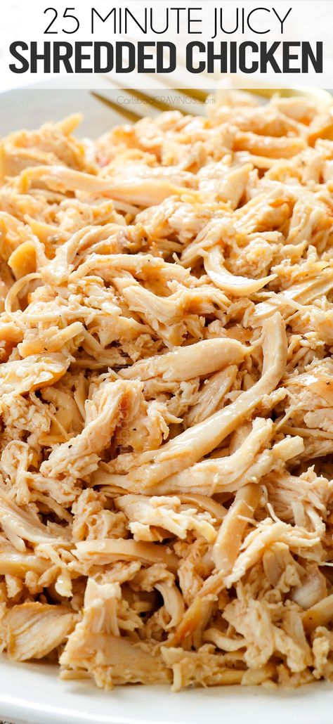 How to Make the JUICIEST Shredded Chicken! (Stove, IP or Slow Cooker) Shredded Chicken No Crockpot, The Best Shredded Chicken, Best Way To Cook Shredded Chicken, Diy Shredded Chicken, Shredded Chicken For Soup, Moist Shredded Chicken Crock Pot, Baked Chicken Breast For Shredding, Easy Way To Make Shredded Chicken, Perfect Shredded Chicken