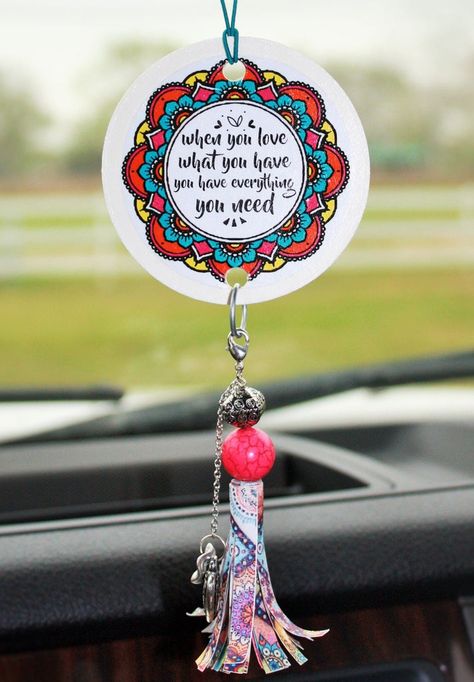 Air Freshener Diy, Car Air Freshener Diy, Paper Tassels, Car Hanging Accessories, Mirror Charms, Sell Ideas, Diy Air Freshener, Car Hangers, Rear View Mirror Decor