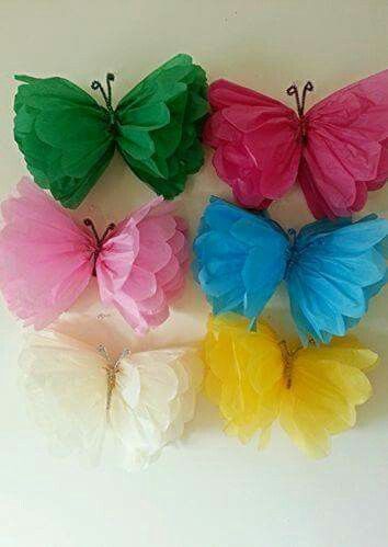 Tissue Paper, Butterflies, Birthday, Green, Pink, White