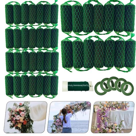 PRICES MAY VARY. Package Content :Package includes 42 pieces of floral foam garland, 5 roll of floral tape（88.6FT), and 1 pack of floral wire(115FT). Each foam measures 2 inches (DIA)x 5 inches(L), with a total length of 27.6 feet. Our floral foam can be used for both wet and dry arrangements, suitable for any style of floral design. Keep Flowers Fresh :Upon receiving the product, the foam garland will be in a dry state.You need to soak them in water, and they will quickly absorb water, similar Dry Arrangements, Boxwood Backdrop, Wet Foam, Arch Door, Floral Party Decorations, Fall Wedding Color Palette, Creative Wreaths, Garden Home Decor, Floating Flowers