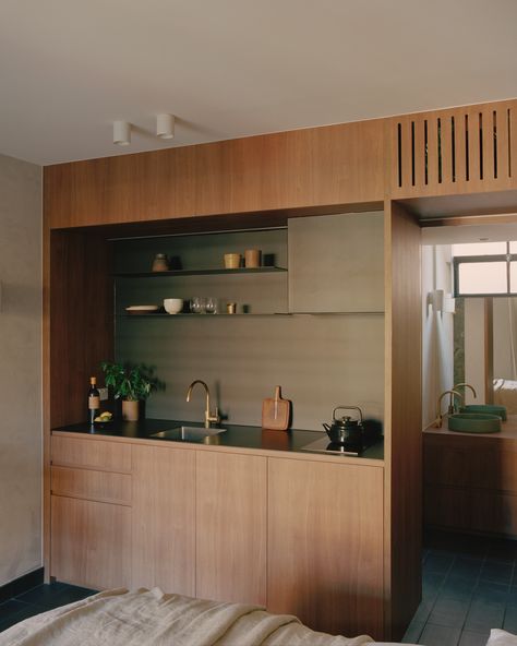 Studio Type Apartment, Compact Kitchen Design, Melbourne City, Design Café, Tiny Apartments, Small Apartment Design, Hotel Kitchen, Studio Kitchen, The Local Project