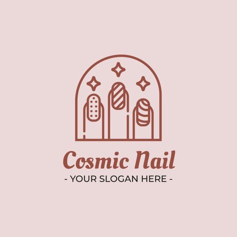 Aesthetic Cosmic Nail Salon Logo Nail Salon Logo, Cosmic Nails, Nails Logo, Korean Nail, Home Nail Salon, Graphic Design Tutorials Learning, Nail Logo, Brand Kit, Aesthetic Home