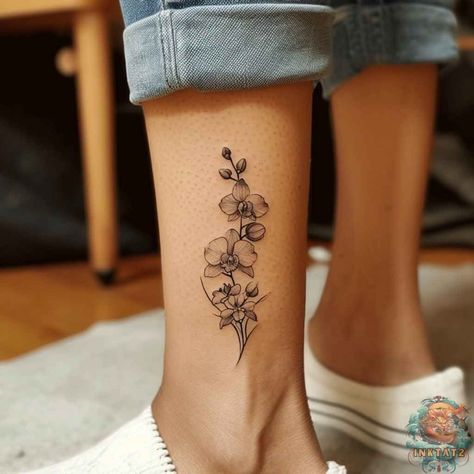 Unveiling the Enchanting Beauty of Orchid Tattoos: A Symbol of Grace and Elegance: 126 Designs - inktat2.com Cattleya Orchid Tattoo Design, Rose And Orchid Tattoo, Orchids Tattoo Design, Orchids Tattoo, Tatu Ideas, Orchid Tattoo Design, Orchid Tattoos, Orchid Flower Tattoos, Symbol Of Grace