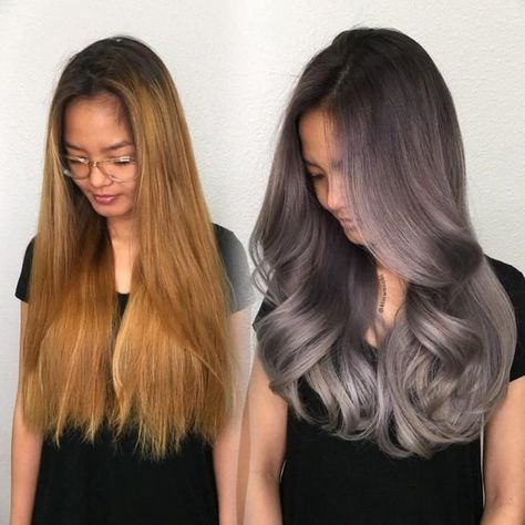 Dark Ash Hair Color, Guytang Mydentity, Hair Recipes, Grey Ombre Hair, Ash Hair, Ash Hair Color, Violet Hair, Ash Blonde Hair, Ash Brown