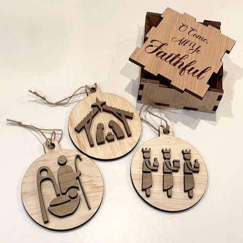 Dive into DIY nativity crafts, from wood slice ornaments to laser cut sets. Celebrate the true meaning of Christmas with these meaningful projects that bring the nativity scene to life. Wood Slice Ornaments, Diy Nativity, The Christmas Story, Laser Cut Wood Crafts, Nativity Christmas, Christmas Tale, Nativity Ornaments, The Nativity, Nativity Crafts