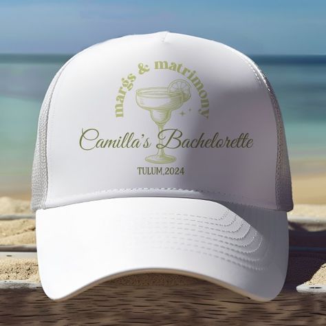 Beach Cocktail Margarita Bachelorette Trucker Hat Margarita Bachelorette, Retro Bachelorette Party, Cocktail Margarita, Retro Bachelorette, Bachelorette Hats, Bachelorette Party Weekend, Beach Cocktails, Margarita Cocktail, Classic Brides