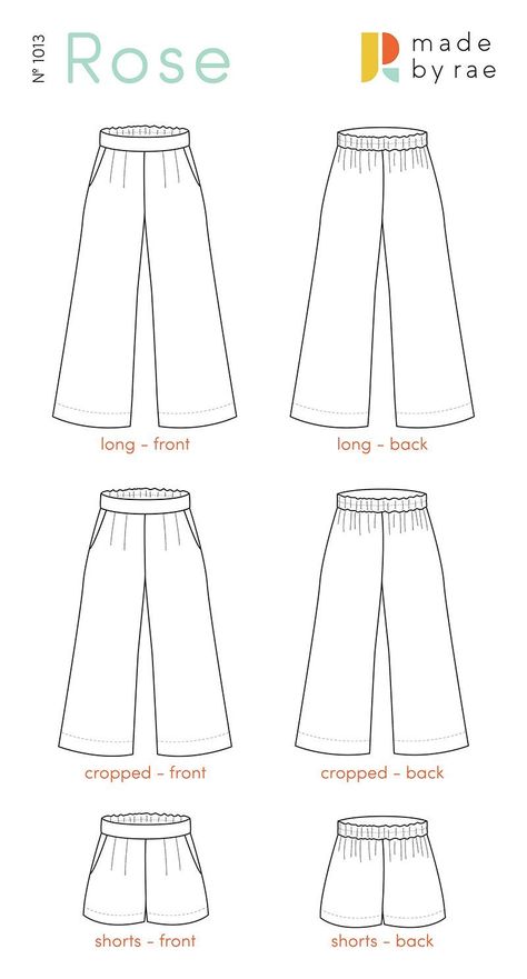 Rose Sewing Pattern - PDF Download Linen Pants Pattern, Rose Sewing, Winter Sewing Patterns, Winter Sewing, Sewing And Embroidery, Beginner Sewing Patterns, Pants Sewing Pattern, Dress Making Patterns, Paper Sewing Patterns