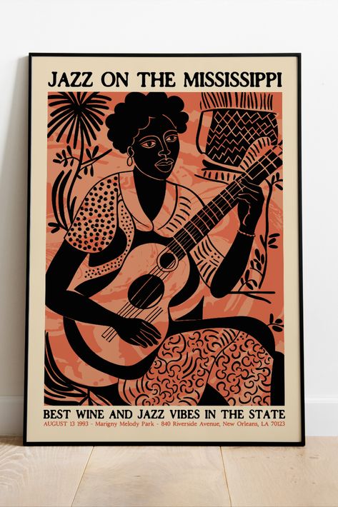 Jazz Poster, Afrocentric Art, Festival Poster, Musician Gifts, Music Wall Art, Gallery Walls, Festival Posters, Jazz Music, Nice Things