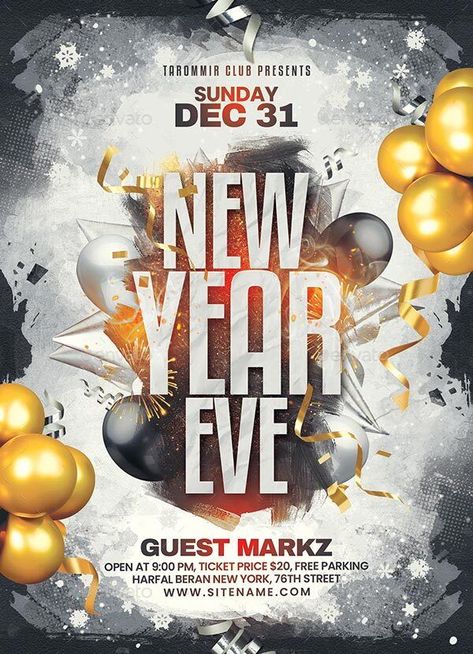 New Year Eve Flyer New Years Eve Graphic Design, New Year's Eve Flyer, New Year Eve, Creative Ads, New Years Eve, Creative Design, Design Ideas, Graphic Design, Quick Saves