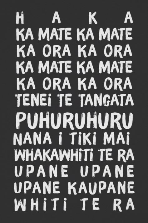 The Haka Rugby Lyrics New Zealand Rugby Poster  The lyrics of The Haka, the historic maori dance and a tradition in New Zealand Rugby opening game New Zealand Haka, The Haka, Maori Sayings, Maori Dance, Haka New Zealand, Tato Maori, Nz All Blacks, Rugby Poster, Game Day Quotes