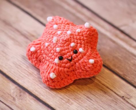 Starfish Free Crochet Pattern - Little World of Whimsy Crochet Starfish Amigurumi, Amigurumi Starfish Free Pattern, Starfish Crochet Pattern Free, Starfish Amigurumi, Starfish Crochet, Crochet Journal, Angels Crochet, Crochet Starfish, Amigurumi Projects