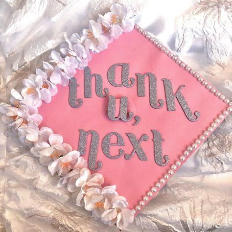 Thank U Next Graduation Cap, Thank You Next Graduation Cap, Graduation Cap Designs Ariana Grande, Ariana Grande Graduation Cap, Spongebob Graduation, Spongebob Graduation Cap, Senior Caps, Graduate Cap, 2023 Board