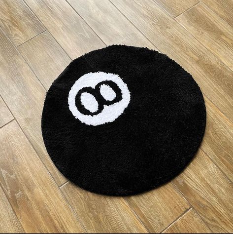 Link to stussy rug 👉 https://amzn.to/3ODSoD1 fun way to make your room cooler and give a nice vibe to it Ways To Make Your Room Cooler, 8ball Rug Room, 8ball Rug, Magic 8 Ball Rug, Stussy 8 Ball Rug, Trippy Fuzzy Rug, Room Cooler, Black Area Rugs, Round Rugs