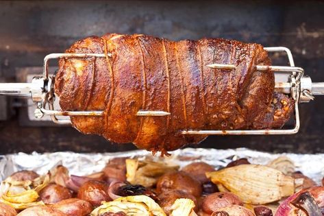 Mediterranean Rotisserie Leg of Lamb with Potatoes, Fennel, and Olives Lamb With Potatoes, Rotisserie Lamb, Best Lamb Recipes, Lamb Leg Recipes, Rotisserie Oven, Summer Food Party, Olive Recipes, Leg Of Lamb, Greek Salad Recipes