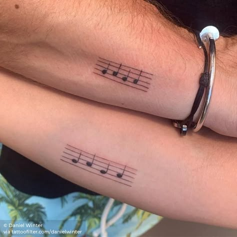 Matching Tattoos Love, Matching Tattoos Best Friends, Friends Matching Tattoos, Staff Tattoo, Music Staff Tattoo, Tattoos Best Friends, Lady Gaga Tattoo, Sheet Music Tattoo, Small Music Tattoos