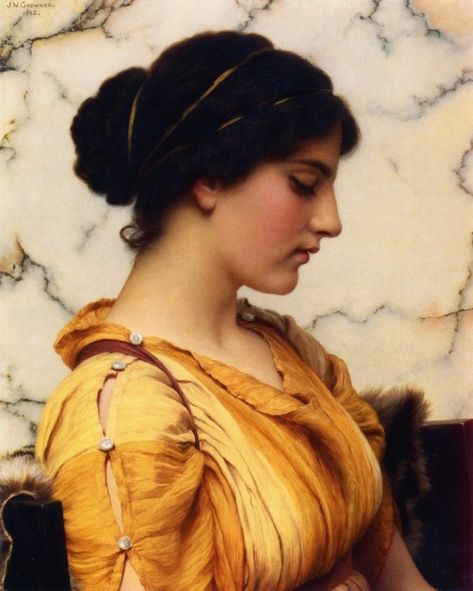 "Sabinella" John William Godward - Artwork on USEUM Ancient Greece Aesthetic, William Godward, John William Godward, Lawrence Alma Tadema, Pick Art, Famous Artwork, Pre Raphaelite, Oil Painting Reproductions, European Art