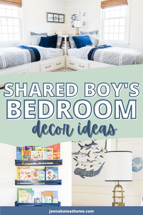 If your sons are like mine and sharing a small space, you may feel overwhelmed at the thought of decorating and organizing a beautiful, boy-friendly space. Check out these before and afters of my boys' shared bedroom for inspiration to decorate and organize a functional space. Boys Shared Bedroom Ideas Small, Two Boys Bedroom Ideas, Small Boys Room, Shared Boys Bedroom, Shared Boys Room, Small Shared Bedroom, Shared Boys Rooms, Boys Shared Bedroom, Kids Shared Bedroom