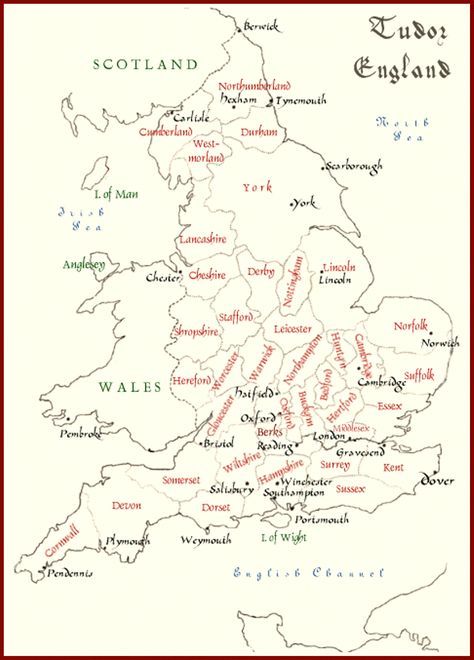 Map of Tudor England Genealogy Map, Tudor England, England Map, Tudor Dynasty, Tudor Era, Tudor History, Wars Of The Roses, History Nerd, Richard Iii