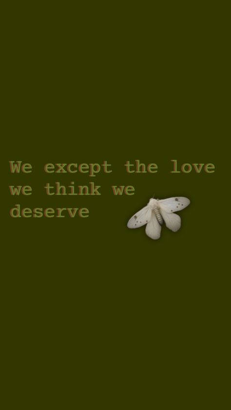 We really do expect the love we think we deserve We Accept The Love We Think We Deserve, Our Love, Quotes, Quick Saves, Art