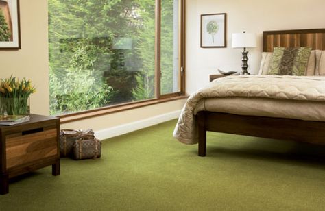 Really nice-looking room--love the moss-green carpet. :D Colorful Bedroom Design, Choosing Carpet, Colorful Bedroom, Carpet Decor, White Carpet, Green Bedroom, Green Carpet, Trendy Bedroom, Bedroom Design Ideas