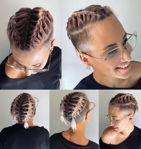 Undercuts For Women, Undercut Braid, Fade Undercut, Undercut Hairstyles Women, Undercut Long Hair, Undercut Styles, Short Shaved Hairstyles, Boxer Braids, Pixie Cut With Undercut