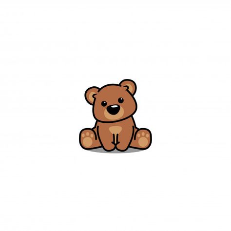 Cute bear sitting | Premium Vector #Freepik #vector Teddy Drawing, Chibi Bases, Teddy Bear Drawing, Teddy Bear Cartoon, Bear Sitting, Teddy Bear Clipart, Ig Highlights, Bear Tattoos, Cute Polar Bear