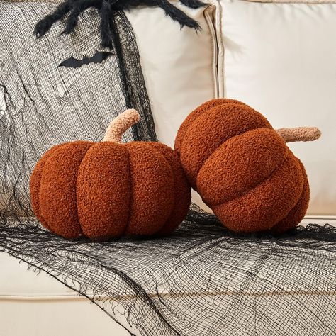 PRICES MAY VARY. 【 Pumpkin Shaped Pillow】Our pumpkin pillow is designed in the classic shape of a pumpkin, creative and funny,with bright colors,Ultra soft Teddy fleece material, filled with PP cotton, which is fluffy and soft a representative element of Halloween and Thanksgiving, but also applies to everyday room decoration,can add charms to your home or party and create a holiday atmosphere in this fall season Package Comes: you will receive 2 pieces pumpkin pillows pumpkin pillow measures ap Couch Fall Decor, Bedroom Vanity Set, Pumpkin Ring, Pumpkin Pillow, Fall Pillow, Pillow Bedroom, Halloween Pillow, Boo Basket, Shaped Pillow