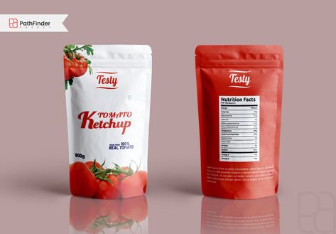 Pouch Packaging (Tomato Ketchup) on Behance Sauce Sachet Packaging Design, Ketchup Packaging Design, Ketchup Packaging, Plastic Bag Packaging, Luxury Packaging Design, Branding Illustration, Pouch Packaging, Tomato Ketchup, Luxury Packaging