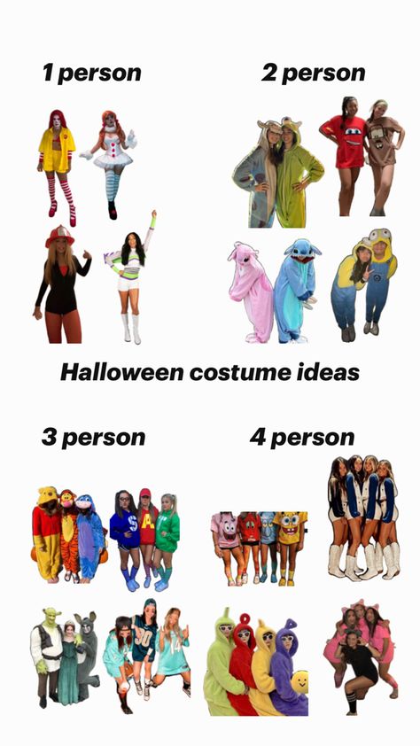 There’s ideas for one,two,three and 4 people 4 People Halloween Costumes, 2 Person Halloween Costumes, Fun Halloween Outfits, Trio Costumes, Halloween Costumes 2022, Friend Costumes, Cute Group Halloween Costumes, Matching Halloween Costumes, Classy Halloween Costumes