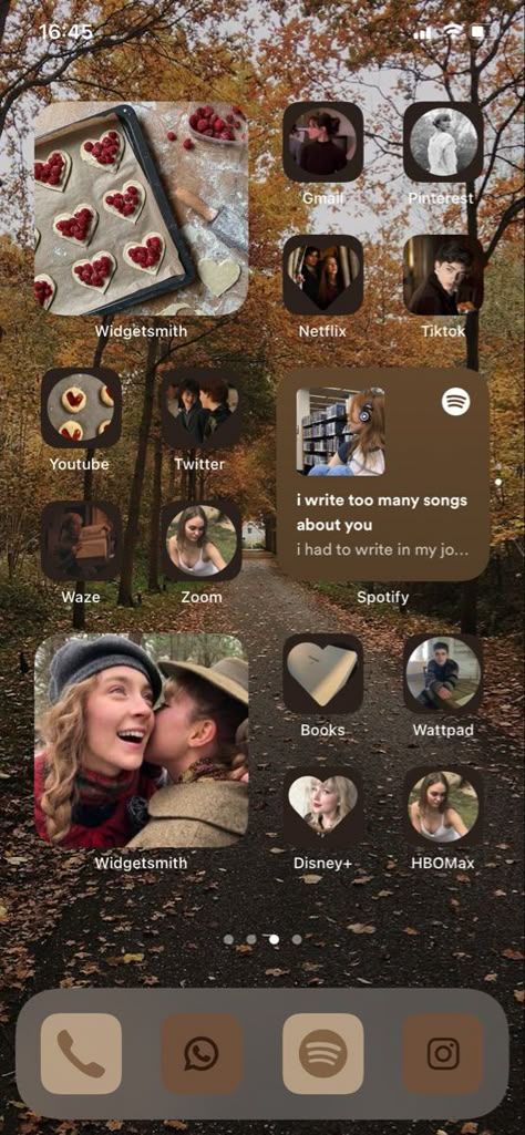 Phone Case Backgrounds Aesthetic, Fall Phone Cases Aesthetic, Phone Themes Dark Academia, Autumn Homescreen Aesthetic, Autumn Homescreen Ideas, Library Phone Wallpaper, Dark Academia Homescreen Layout, Autumn Ios Layout, Fall Phone Layout Ideas